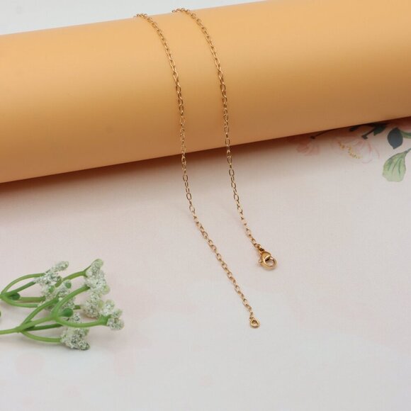 Delicate Rose Gold Plated Brass Chain Necklace, XPNL0253 - Picture 11 of 12